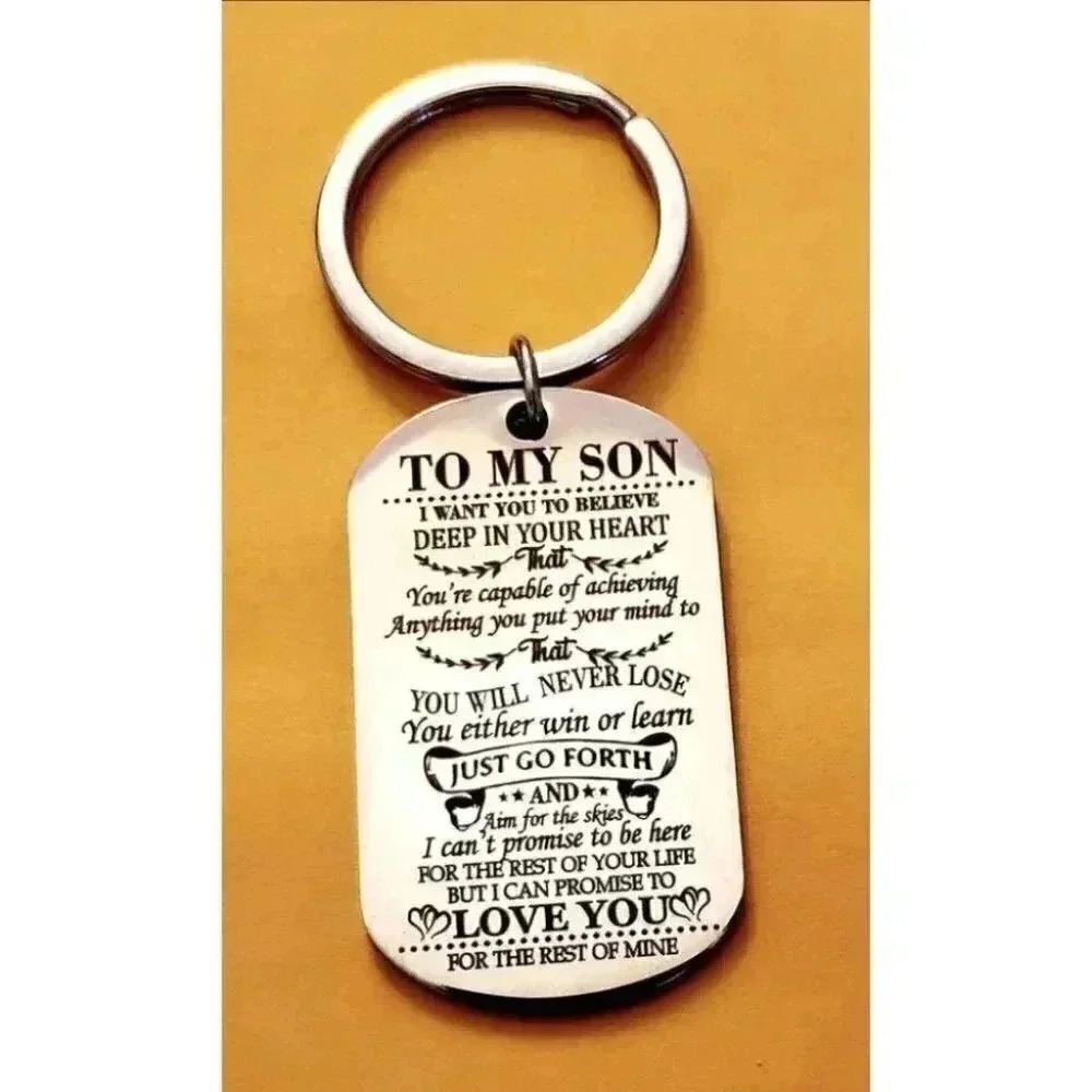 To My SON LOVE YOU REST OF MINE KEYCHAIN